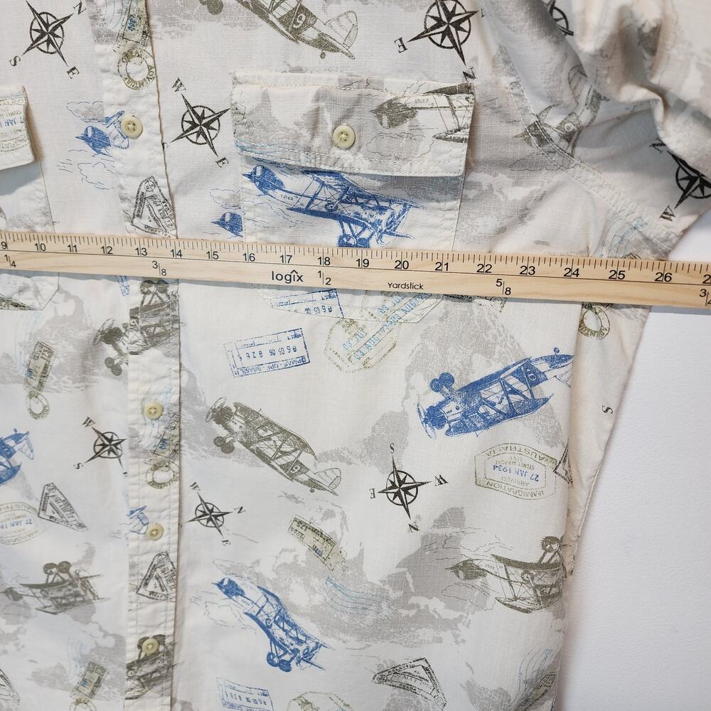 Vintage Basic Editions Airplane Button Front Shir… - image 7